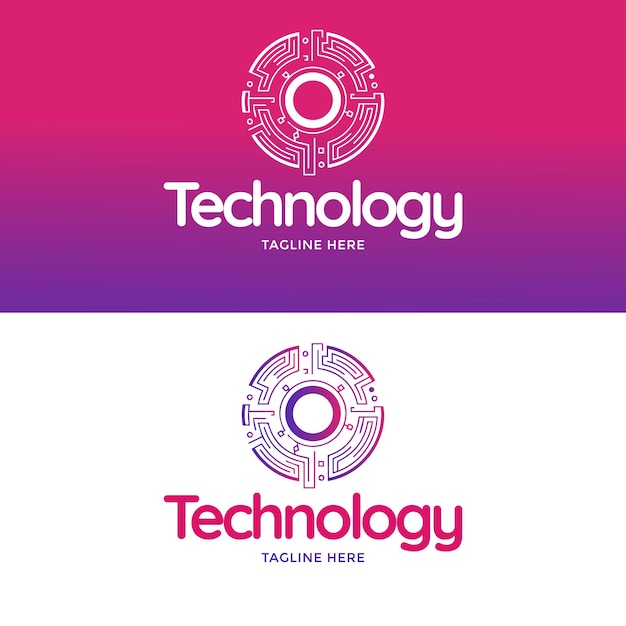 Modern and unique style technology logo