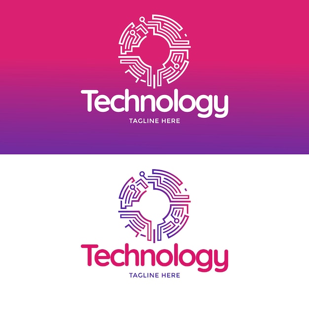 Modern and unique style technology logo