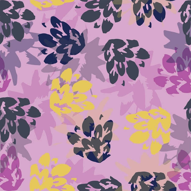 Modern animal skin pattern with flower shapes