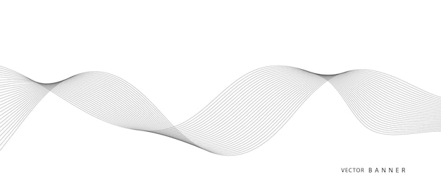 Modern Background with Black Wavy Linee