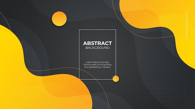 Modern black and yellow fluid gradient background with curvy shapes