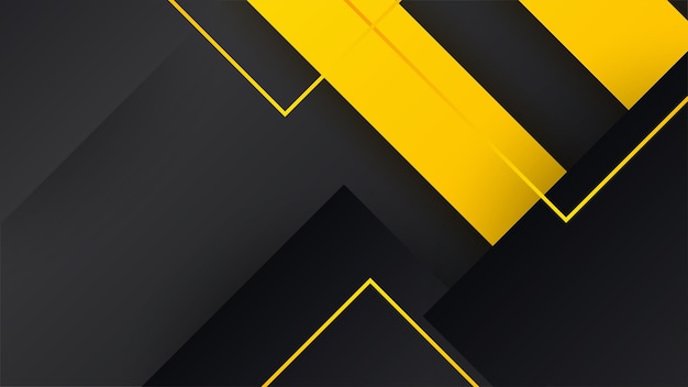 modern black and yellow golden color shape overlap pattern on dark background with shadow abstract trendy color geometric shape with copy space futuristic and technology concept vector illustration