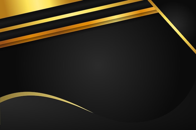 Modern black Luxury abstract background with golden lines