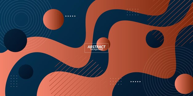 Modern blue and brown geometric business banner design Creative banner design with wave and circle