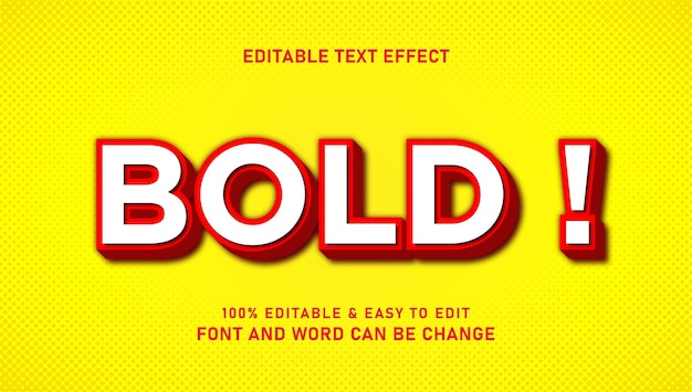 Modern bold 3D style text effect that can be changed