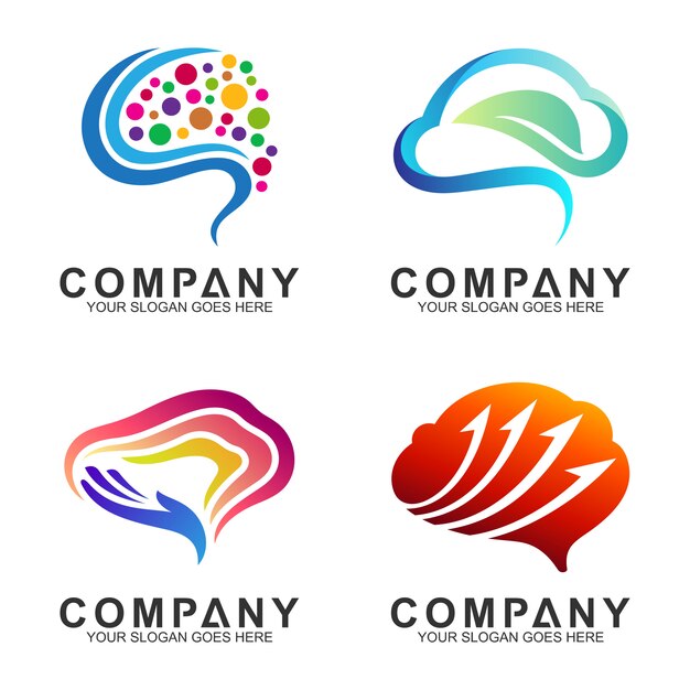 modern brain logo design inspiration