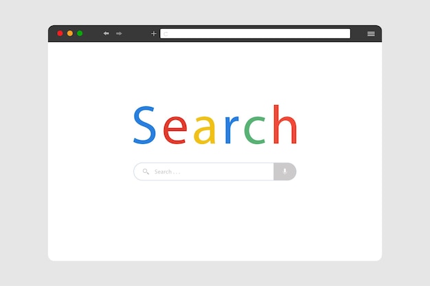 modern browser window design mockup search isolated on white background web window screen l