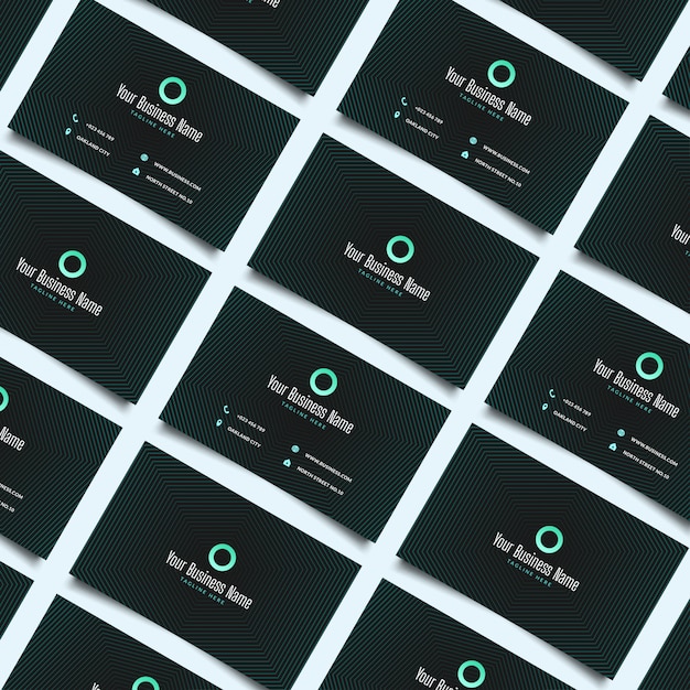 Modern Business Card Template with Thin Line Concept