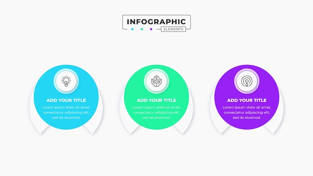 Modern business infographic elements with 3 steps or options