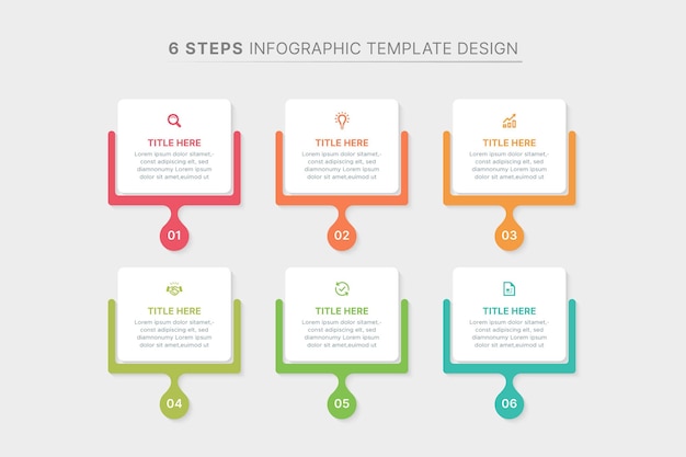Modern Business Infographic Template Design with 6 Data Points