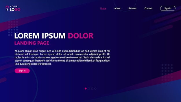 modern business landing page template with abstract modern 3d background