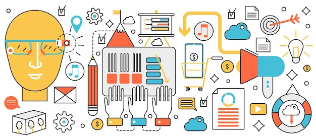 modern business technology future digital innovation in communication data project