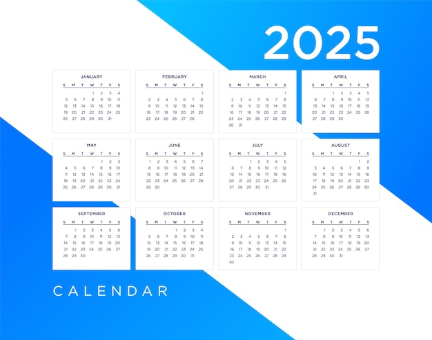 modern calendar design for 2025 vector file