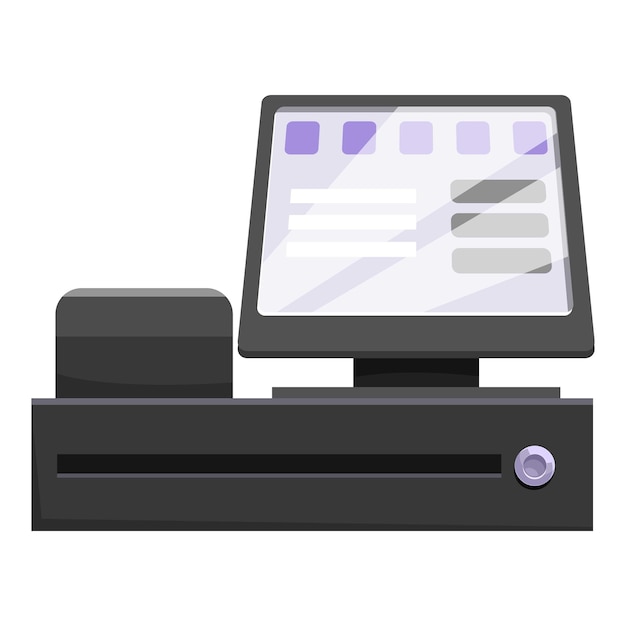 Modern cash register accepting credit card payment in grocery store