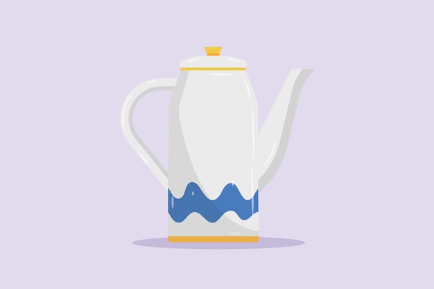 Modern ceramic kitchen utensils concept Colored flat vector illustration isolated