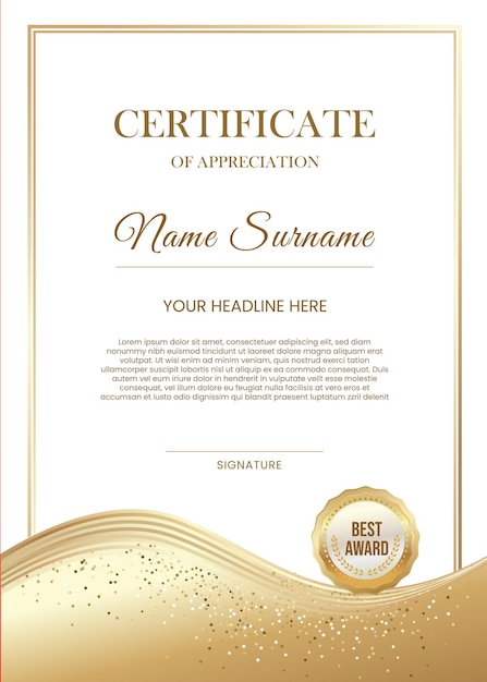 Modern certificate template with elegant design
