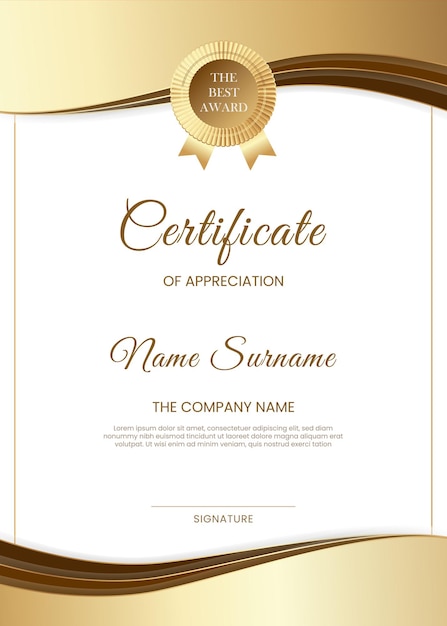 Modern certificate template with elegant design