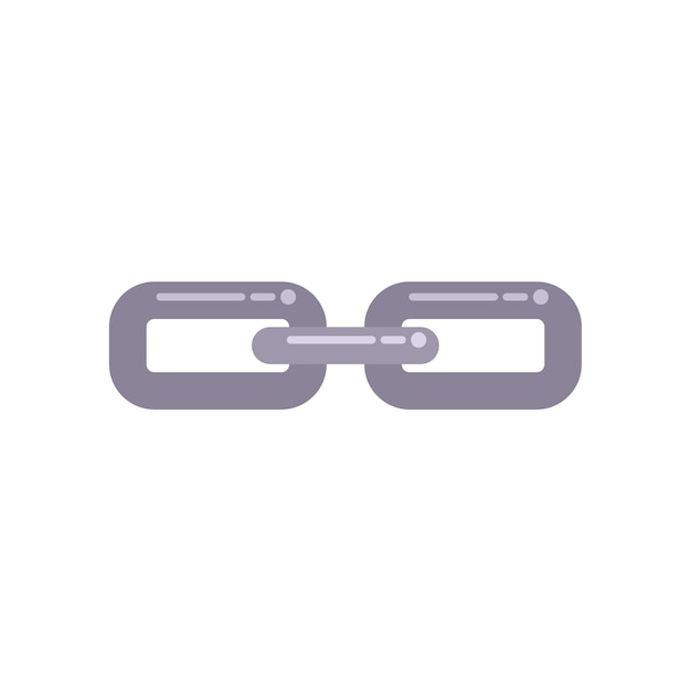 Modern chain icon flat vector Web link Internet button isolated