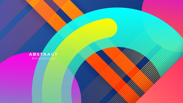 Modern colorful abstract presentation background with geometric circle stripe lines