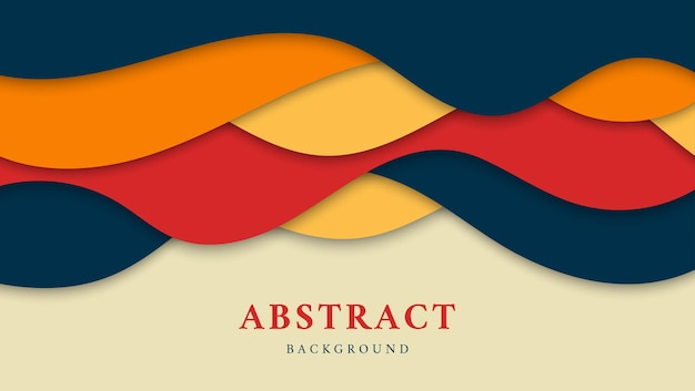 Modern Colorful Abstract Wave Papercut Style Background