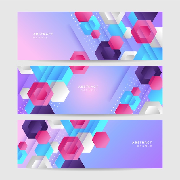 Modern colorful abstract web banner background creative design Banner design with square triangle circle halftone and dots Vector abstract graphic design banner pattern background template