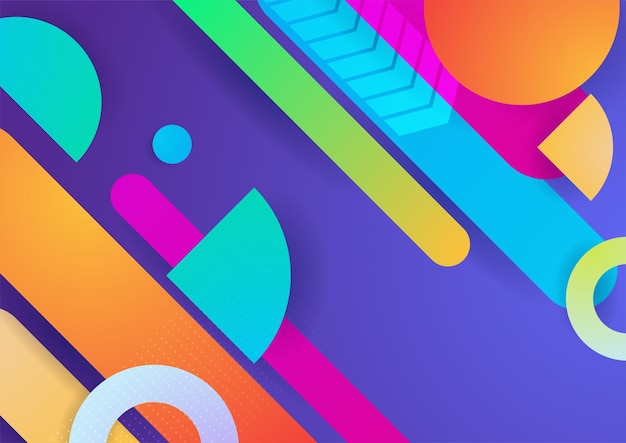 Modern colorful blue abstract geometric background Tech with square triangle circle and geometric shapes Vector abstract graphic design banner pattern background template