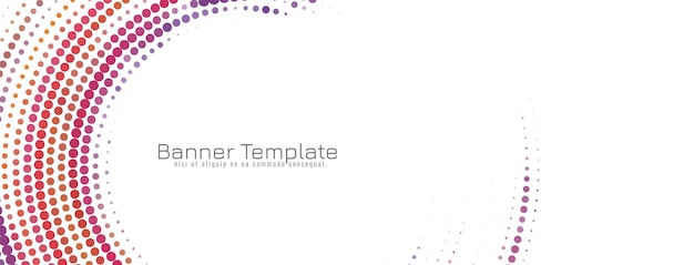 Modern colorful circular halftone design banner template vector