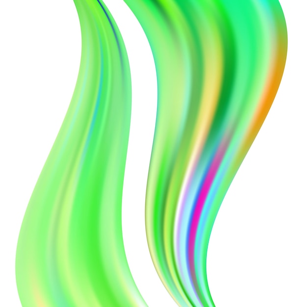 Modern colorful flow poster Wave Liquid shape in rainbow color reflects flare background Art design for your design project