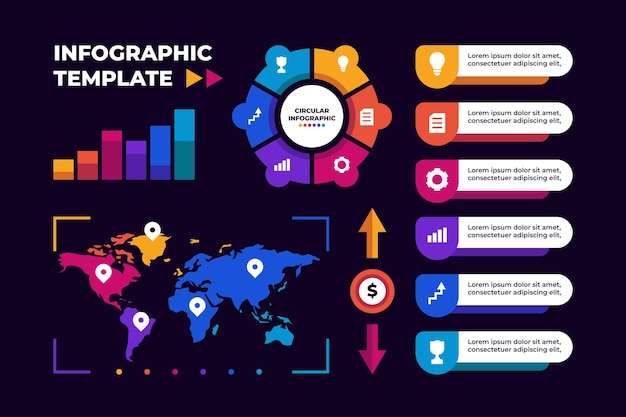 Modern Colorful Infographic Presentation Elements Template