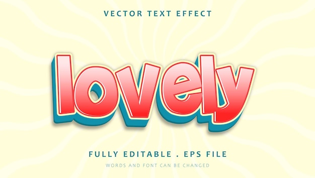 modern colorful lovely editable text effect design template
