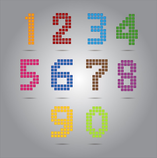 modern colorful numbers set.