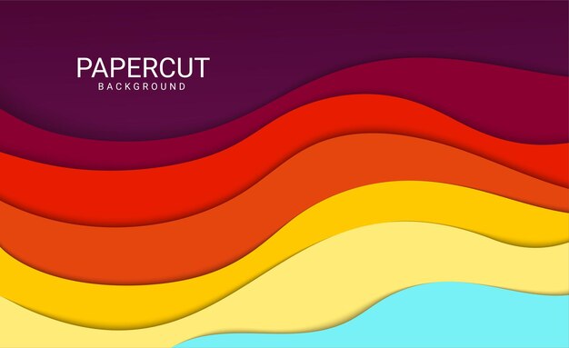 Modern colorful papercut wave background premium vector