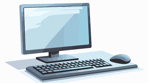 Modern Computer Keyboard Mouse Icon in Flat Vector Isolated Design