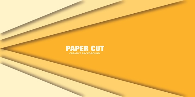 modern concept of yellow line, vector illustration of paper cut style for banner.