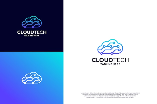Modern connect cloud logo design