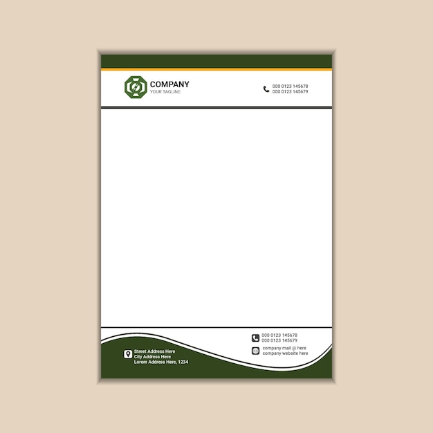 modern corporate letterhead design simple and clean a4 size with bleed vector graphics