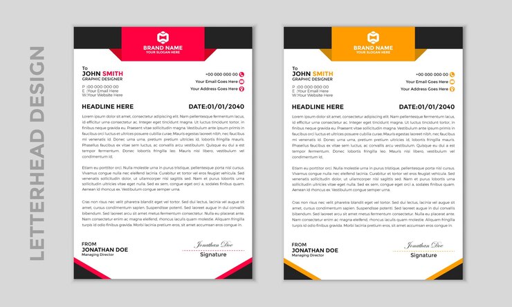Modern corporate letterhead design template for print