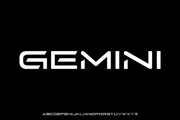 Modern creative futuristic alphabet display font vector Unique expanded technology typography style