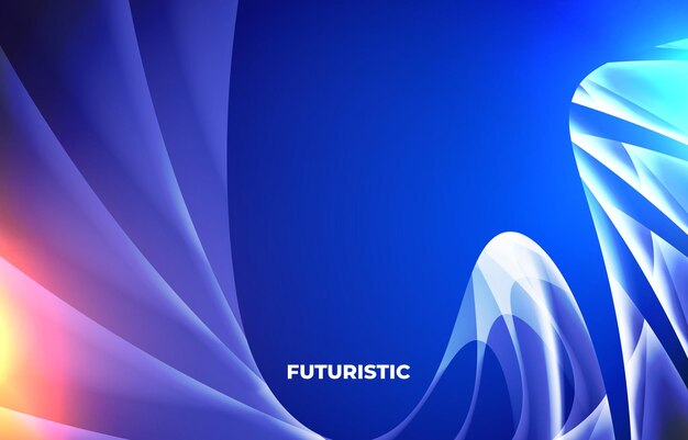 modern creative wavy stylish with light effect vector with blue color background design template