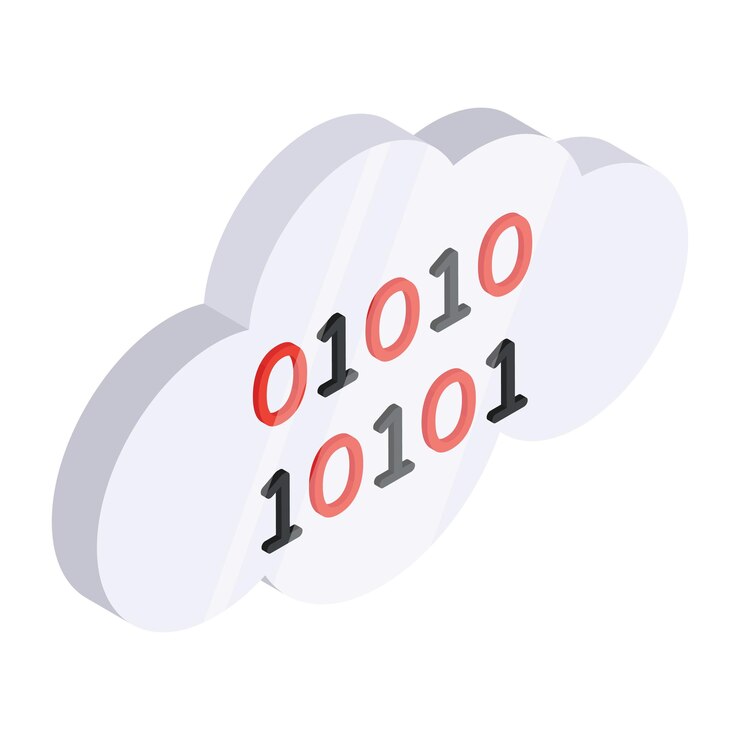 Vektor modern design icon of cloud binary data
