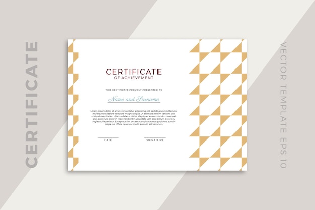 modern design of certificate of appreciation template with artistic geometric pattern
