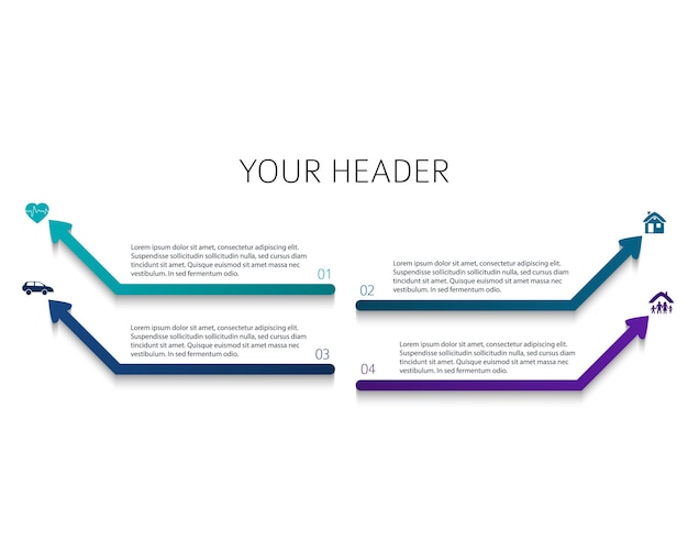 Modern Design stili sigortanın farklı türlerini gösteren infografik şablonu112