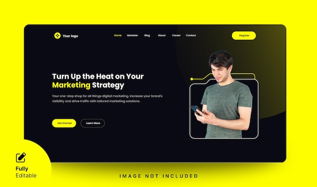 Modern design template for websites landing page Colorful design website design
