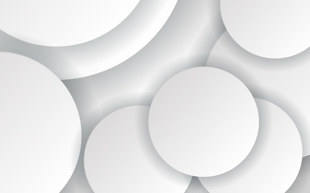 Modern dynamic white gray circle shape shadow and light dimension background eps10 vector
