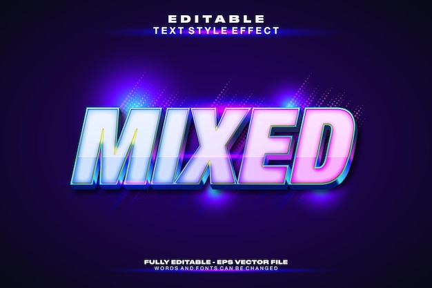 modern editable text style effect with shiny bright color vector editable font
