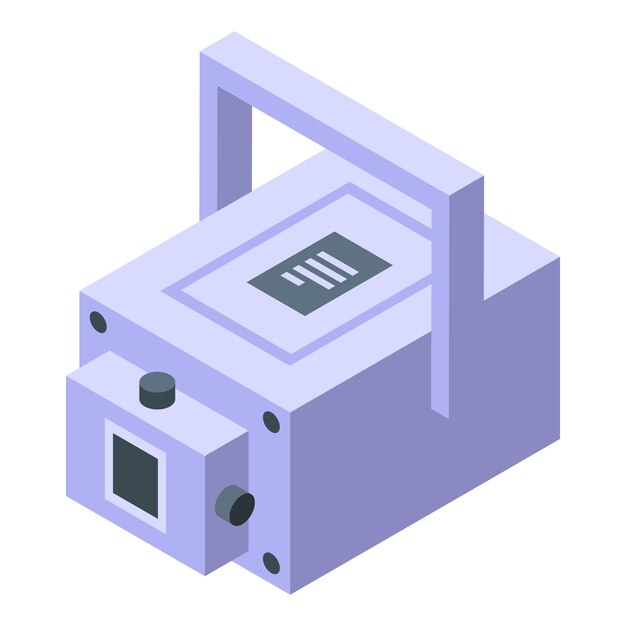 Modern electric meter measuring power consumption in isometric view