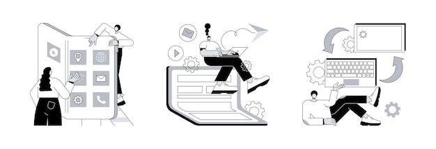 Modern electronics abstract concept vector illustrations