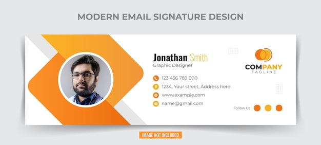 Modern email signature template or social media cover and email footer