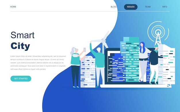 Modern flat design concept of Smart City
