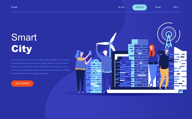 Modern flat design concept of Smart City